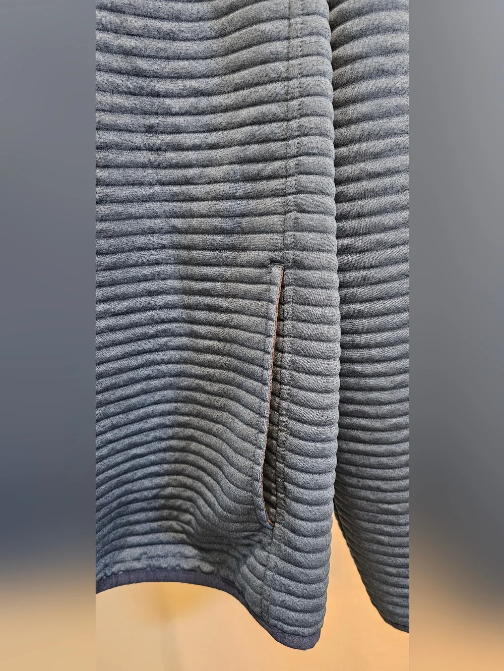 L.L. Bean Indigo Quilted Half-Snap Pullover